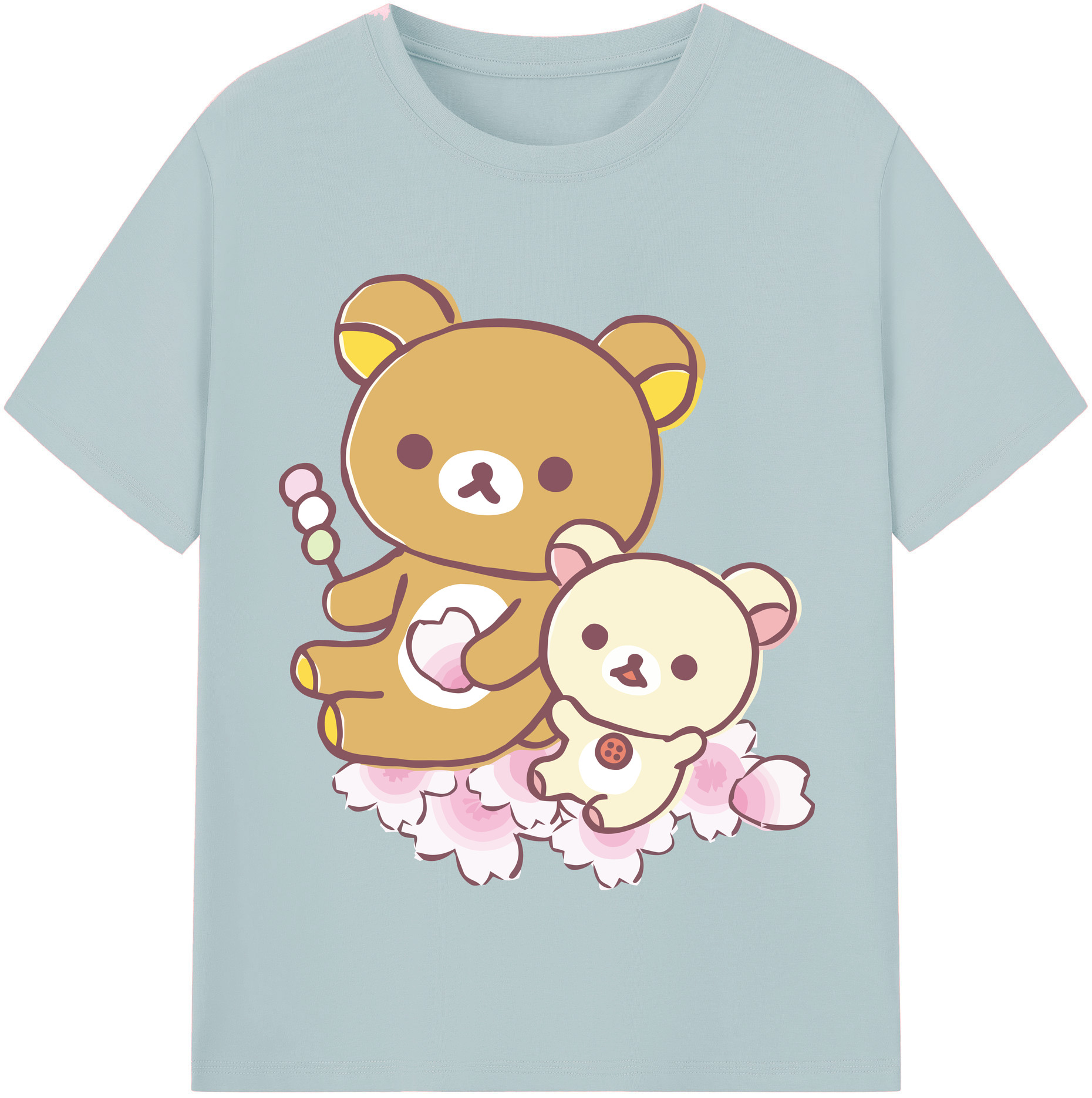 （画像用） リラックマ リラックマ キイロイトリ Rilakkuma Korilakkuma Kiiroitori 綿100％半袖Tシャツ（フロントプリント）